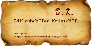 Dörnhöfer Kristóf névjegykártya