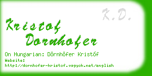 kristof dornhofer business card