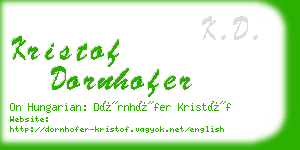 kristof dornhofer business card